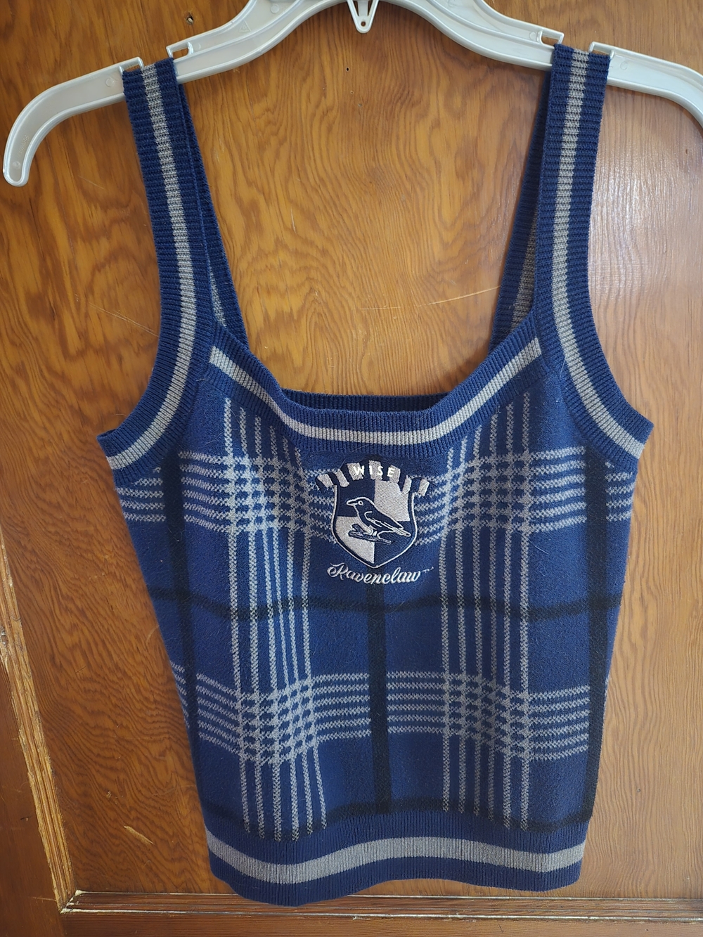 Havenclaw Blue Plaid Knit Tank Top